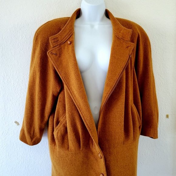 80's Mustard Yellow Wool Jacket, Slightly Distressed Jacket, Size 8 Medium - Picture 1 of 15